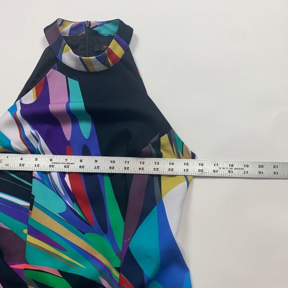 Trina Turk High Neck Sleeveless Dress Size 4 Multicolor Abstract Print Polyester - Picture 7 of 8